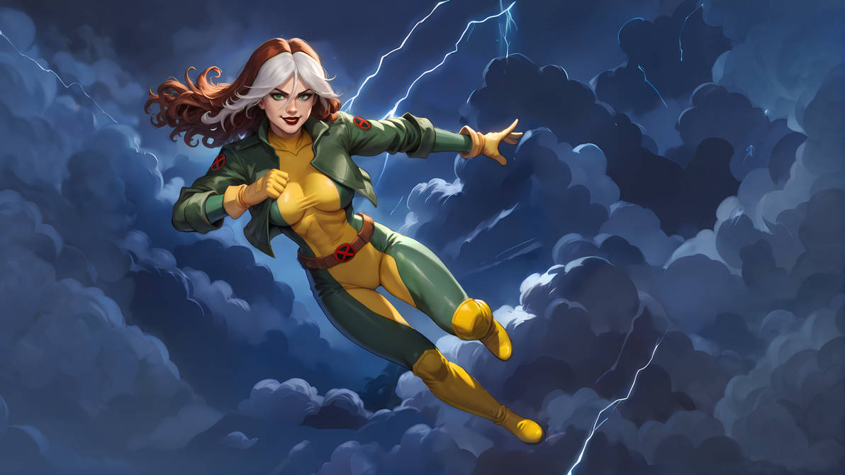 Rogue X Men Flying Rogue of the X-men - Flying - Wallpaper by Ice-Raccoon on DeviantArt