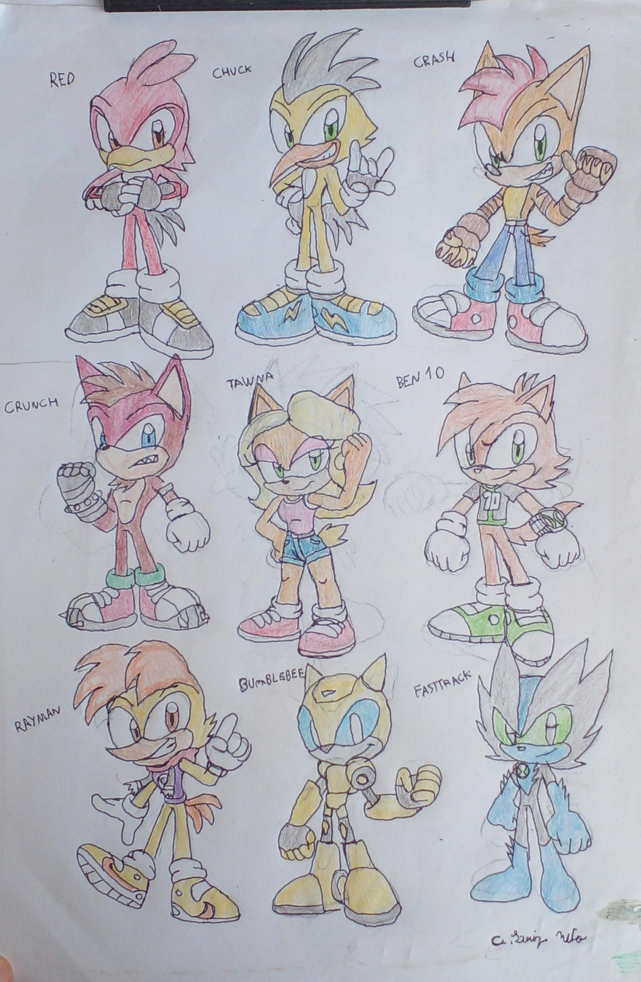 Sonic Characters Deviantart Drawings characters in sonic style (1/3) by LuizNeto16 on DeviantArt