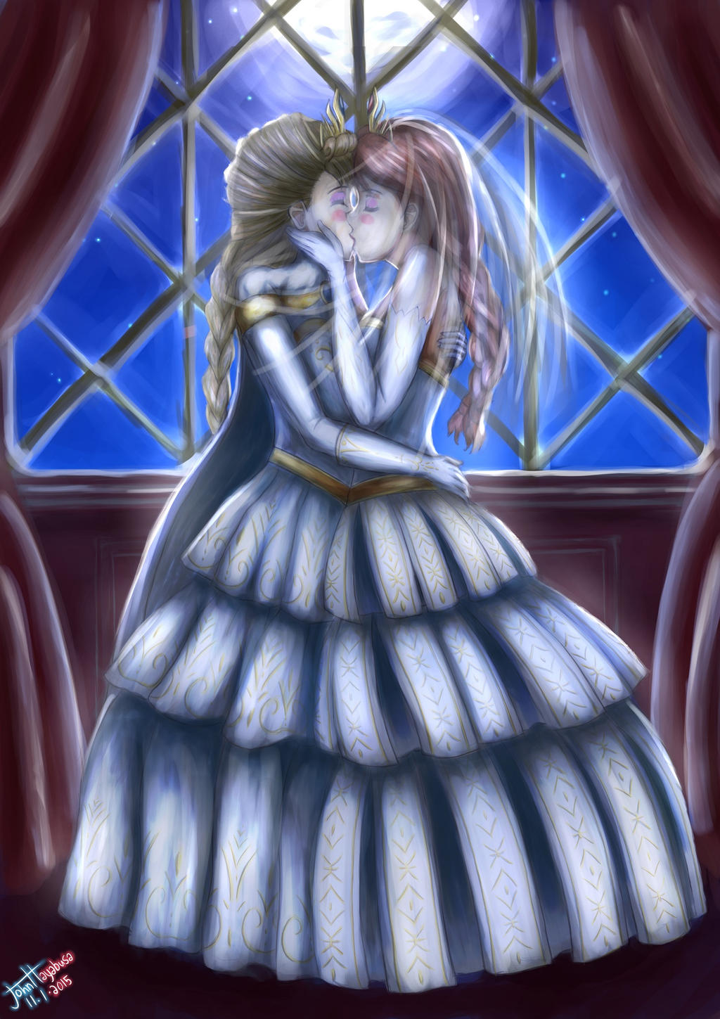 Elsa x Anna by JohnHayabusa on DeviantArt