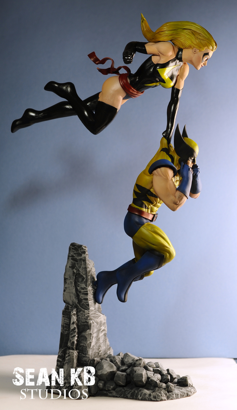 Wolverine and Ms. Marvel (side, painted)