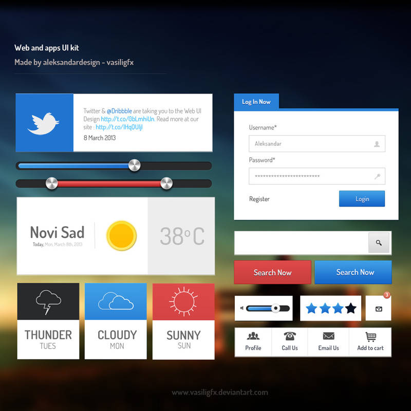 Web and App UI Kit PSD Included by vasiligfx