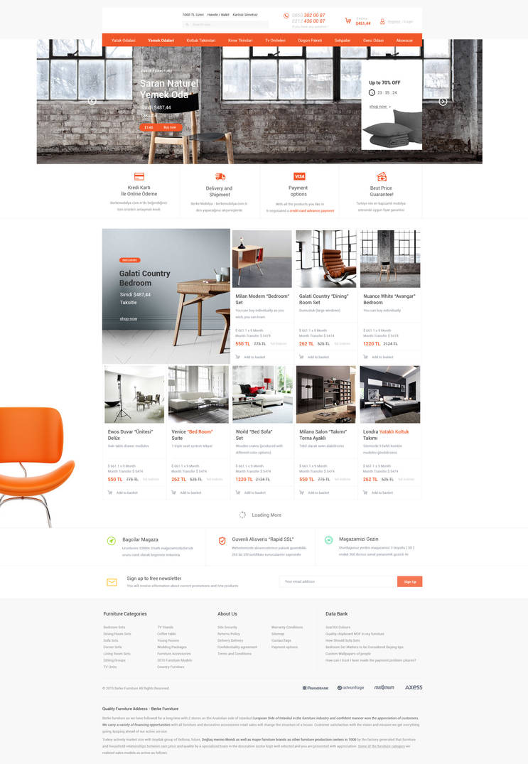Furniture Ecommerce Web Design For Sale