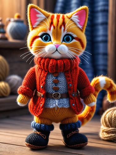 Knitted Toy Cat