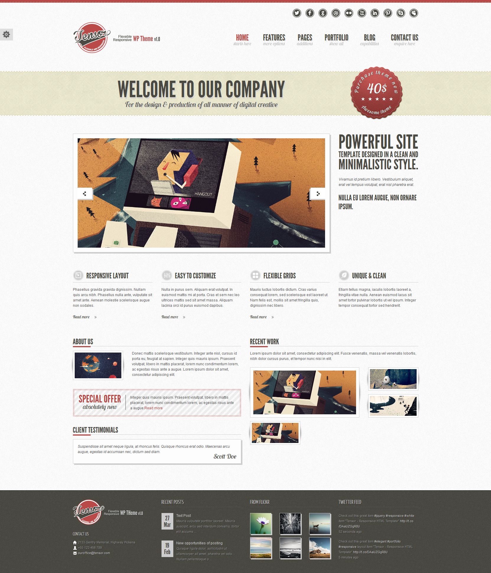 Tensor - Responsive Wordpress Theme