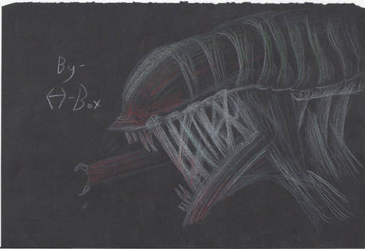 Sketch Bloody Xenomorph