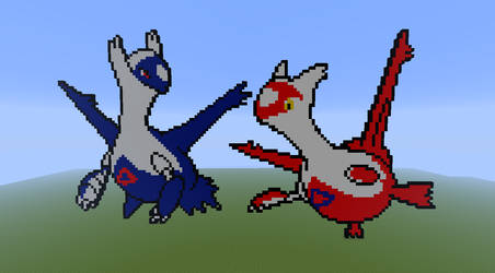 minecraft pixel art latios and latias