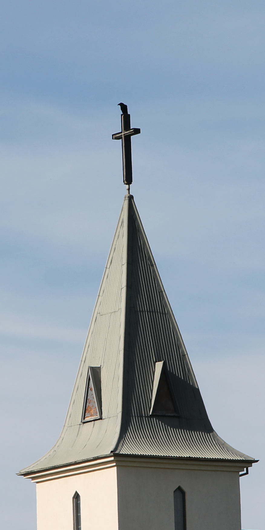 Raven on church cross