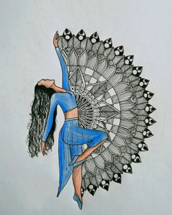 Mandala girl sketch handmade by Lippanart on DeviantArt