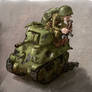 World War Toons Sherman Tank And a US Paratrooper