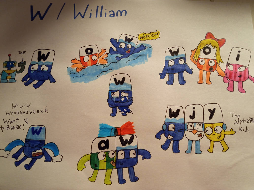 Sketches of The Alphablock W by AndreaJayWonder2005 on DeviantArt