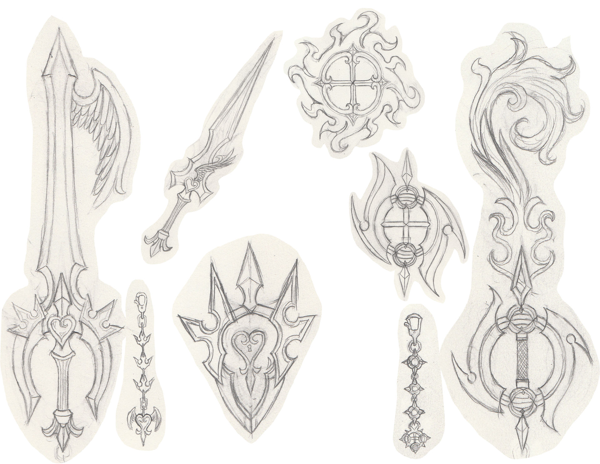 Kingdom Hearts Coloring Sider Keyblades