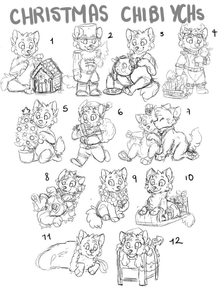Anthro Feral X Mas Chibi Ychs Open Discounted By Ghoul Bite On