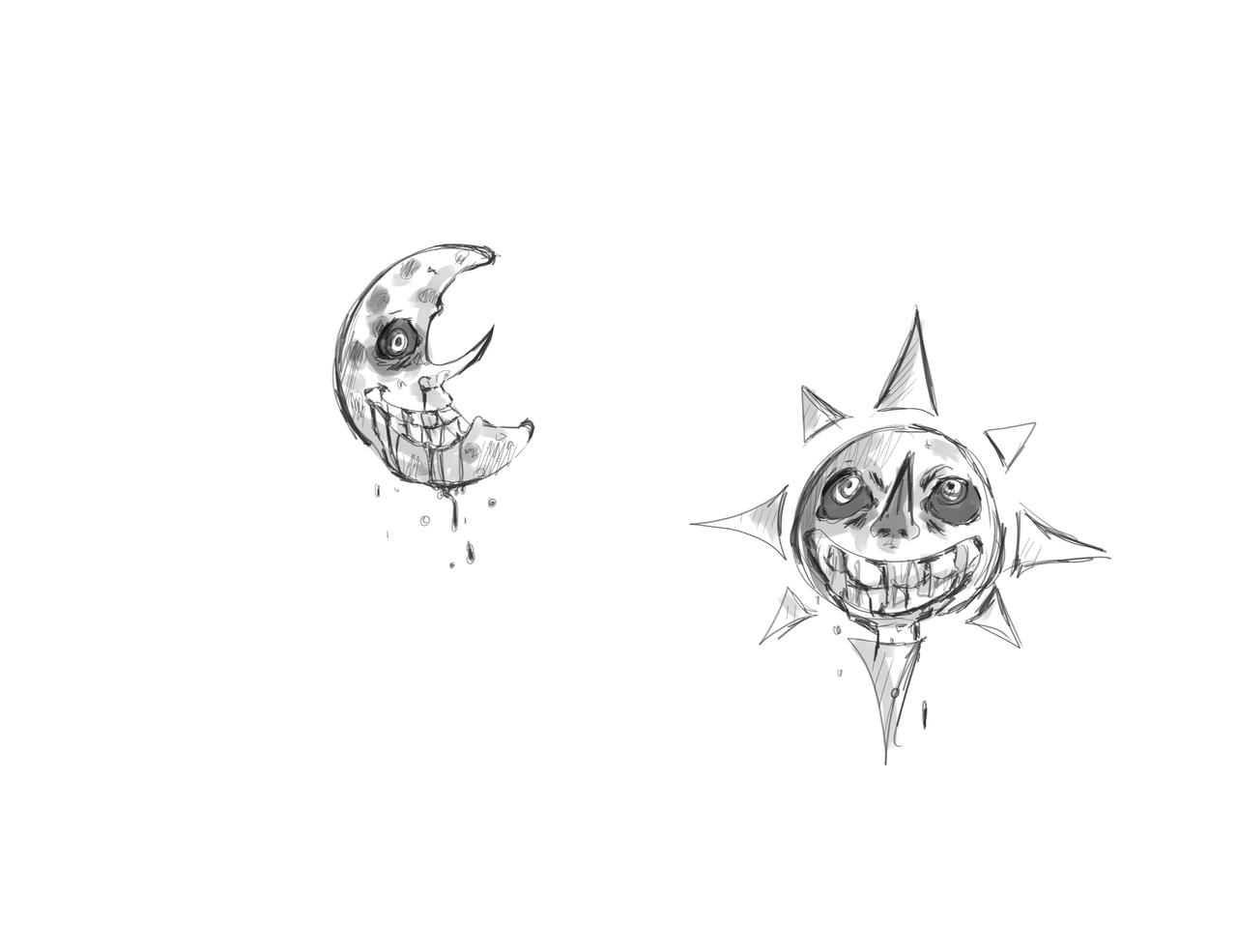Soul Eater Sun And Moon Tattoo sun and moon tattoo by LivMFloee on DeviantArt