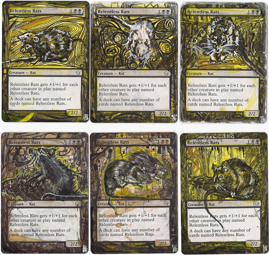 relentless cards mtg Rats Print The Gathering (MTG) trading and collectible card game (TCG/CCG) Magic Card Alteration: Relentless Rats