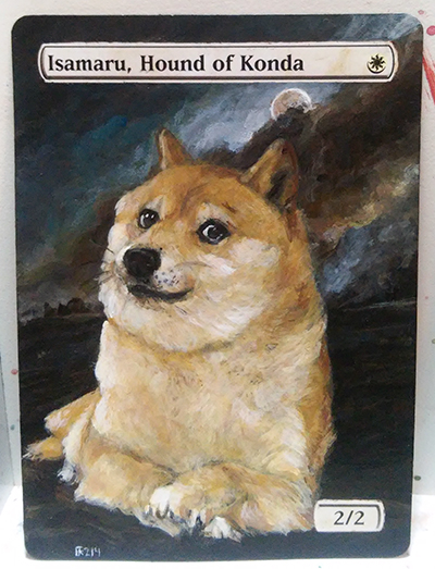 Magic the Gathering Alteration: Isamaru Doge