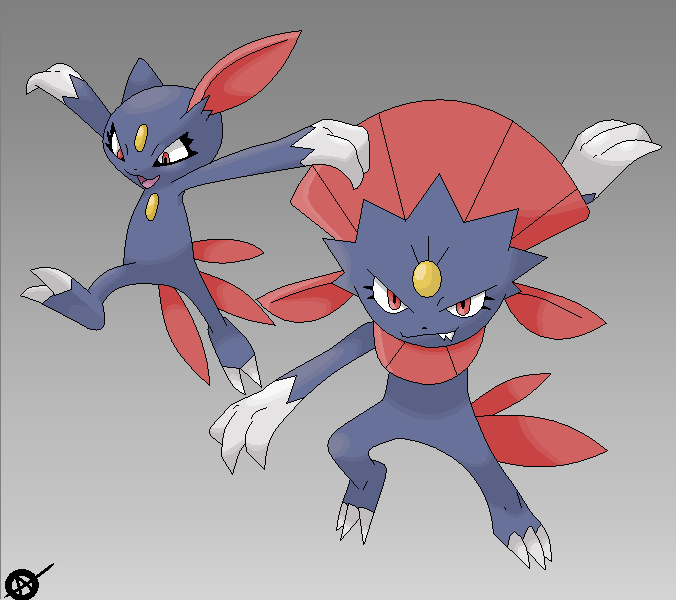 Weavile And Sneasel By Meepers1242 On DeviantArt.