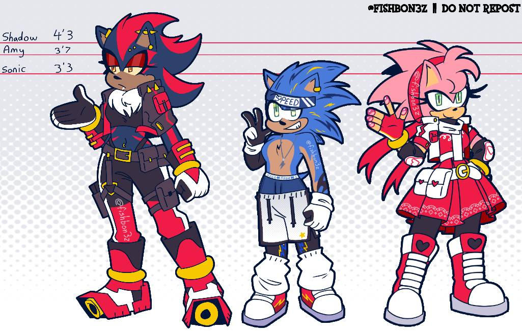 Amy, Shadow and Sonic Height chart by Fishbon3z on DeviantArt