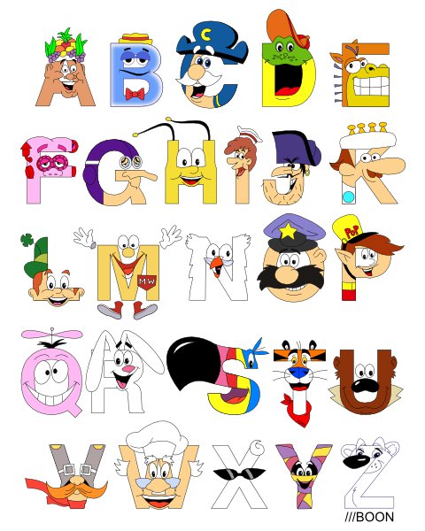 Breakfast Mascot Alphabet