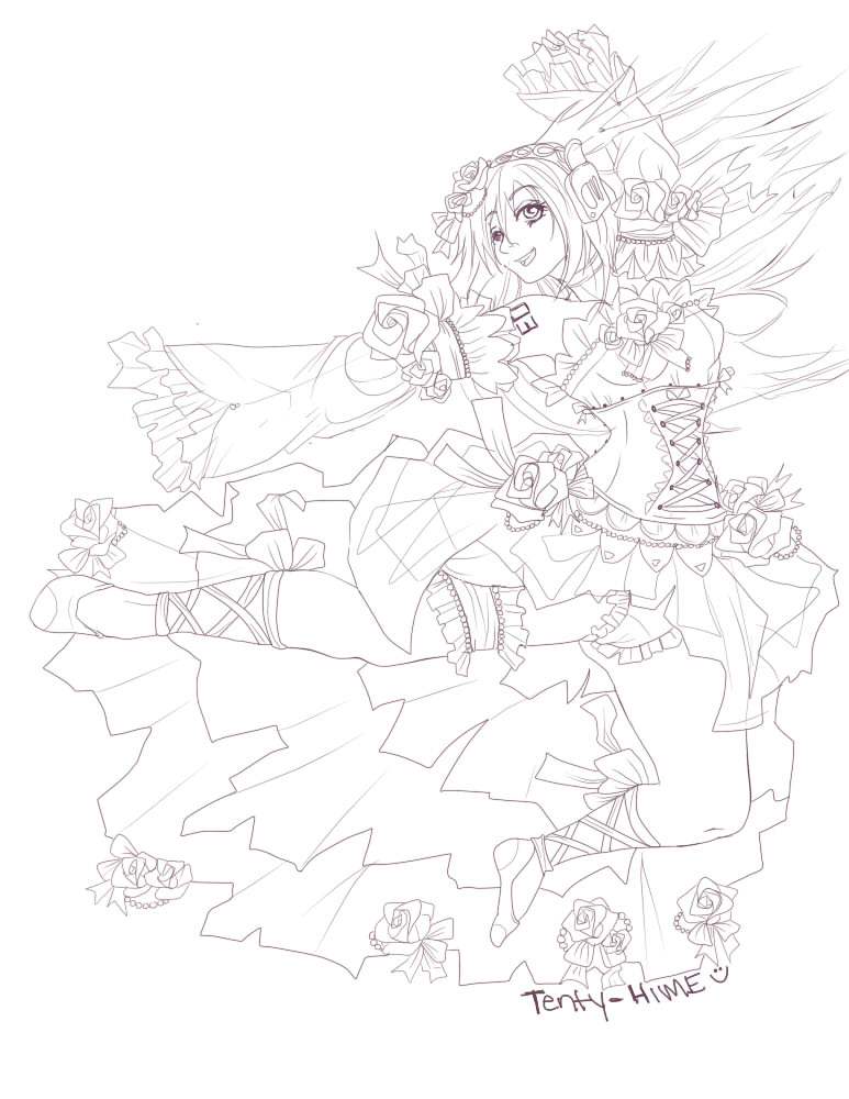 Luka Megurine Line Art WIP