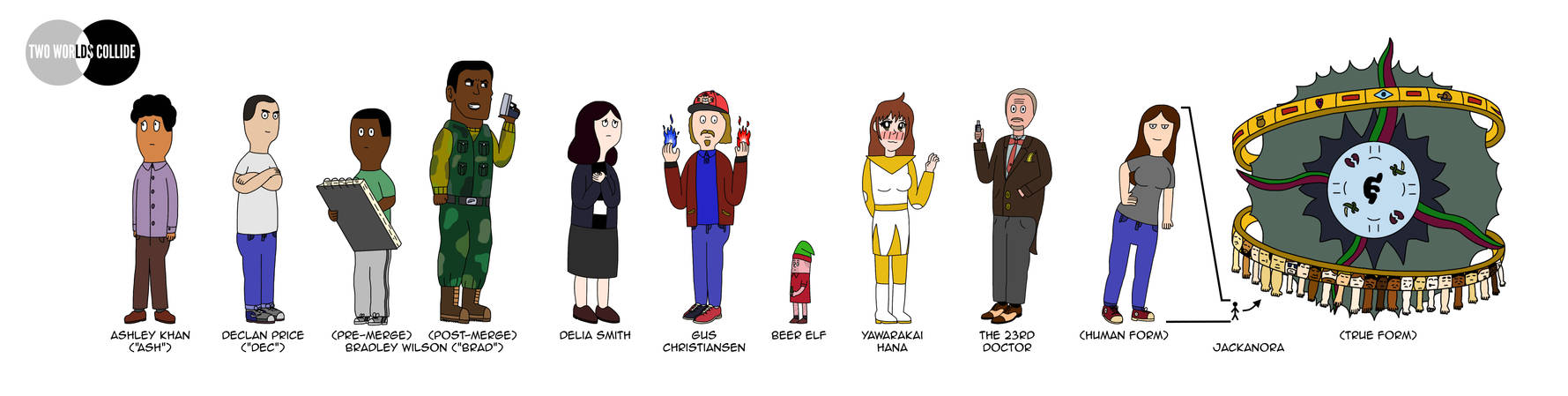 Two Worlds Collide (Character Lineup) by Bill-the-Baker on DeviantArt