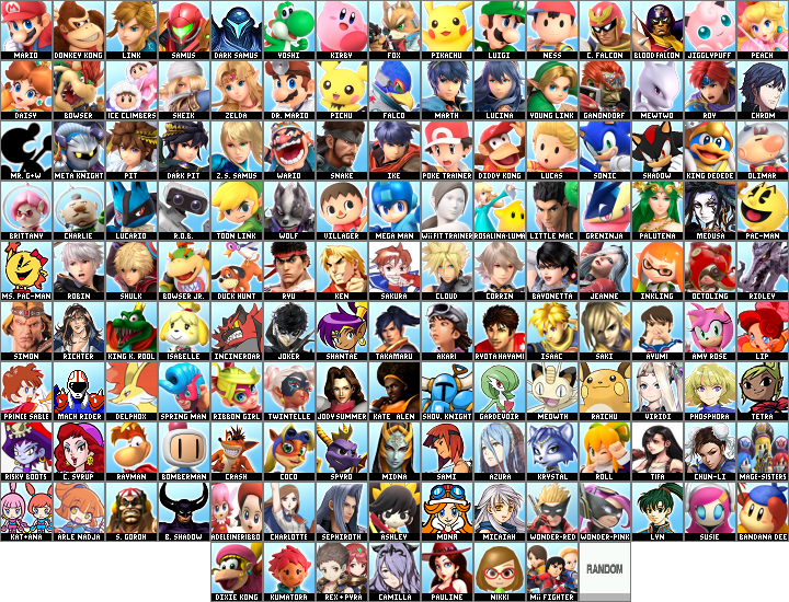 My Dream Super Smash Bros. Roster (Updated) by loneboi5 on DeviantArt