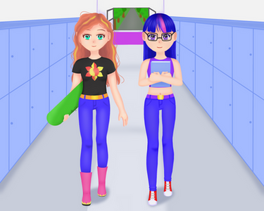 Twilight Sparkle and Sunset Shimmer