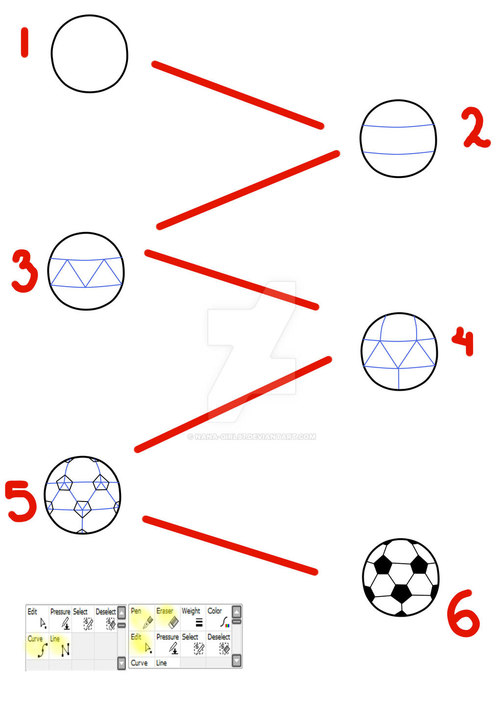 Tutorial-dibujar un balon de futbol by nana-girl97 on DeviantArt Tutorial-dibujar un balon de futbol by nana-girl97 on DeviantArt