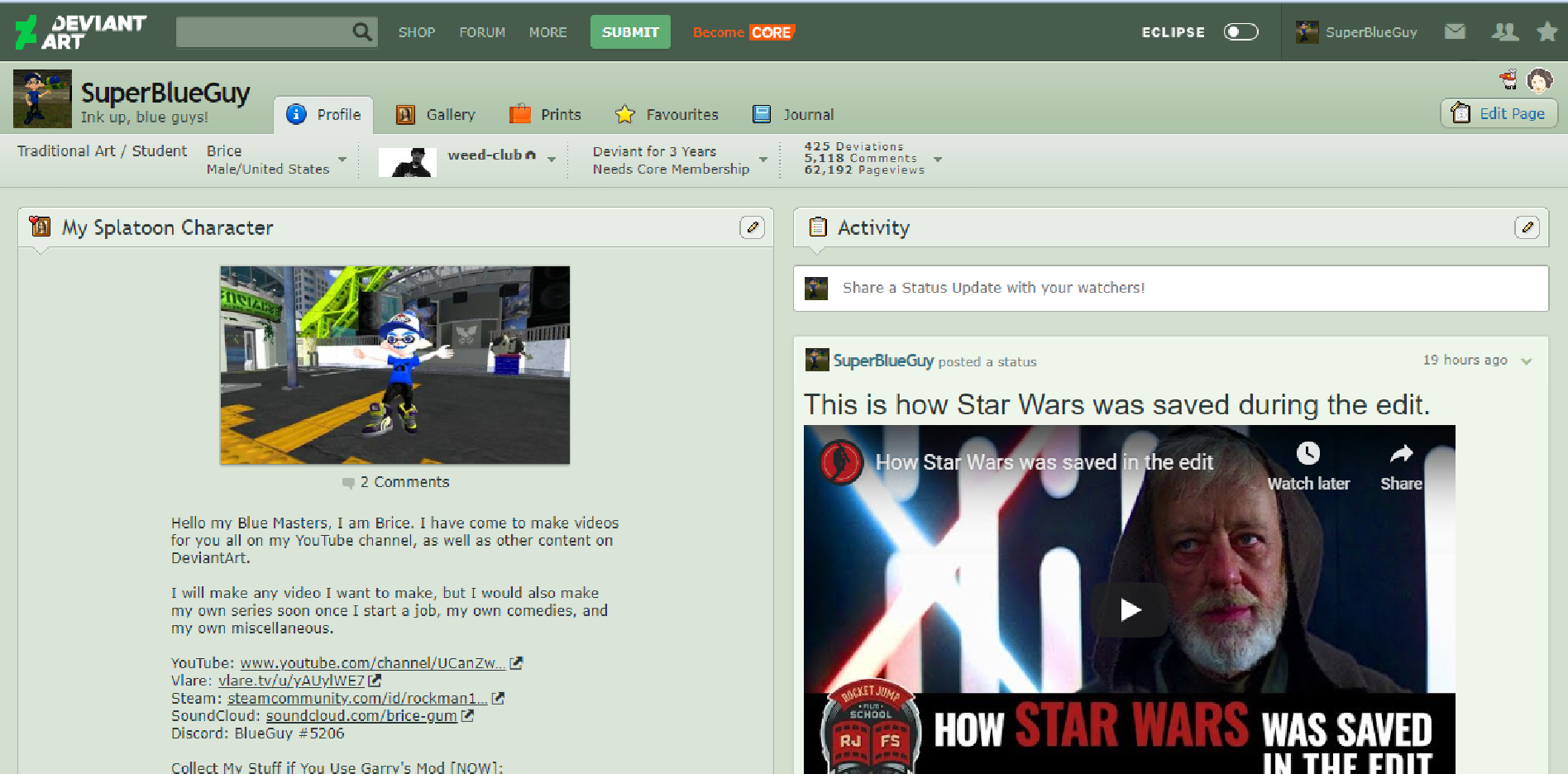 My Deviantart Profile Page Before Eclipse By Bricegum138 On Deviantart My Deviantart Profile Page Before Eclipse By Bricegum138 On Deviantart