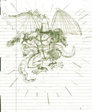 three headed dragon by flowerpetalsofdeath on DeviantArt