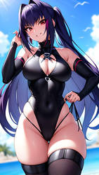 Gothic girl in Swimsuit AI 9/16