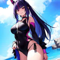 Gothic girl in Swimsuit AI 13/16