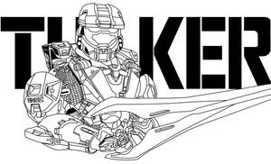 Red vs. Blue - Tucker Line Art