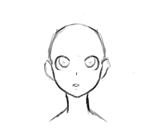 Anime Girl Face Base Sketch