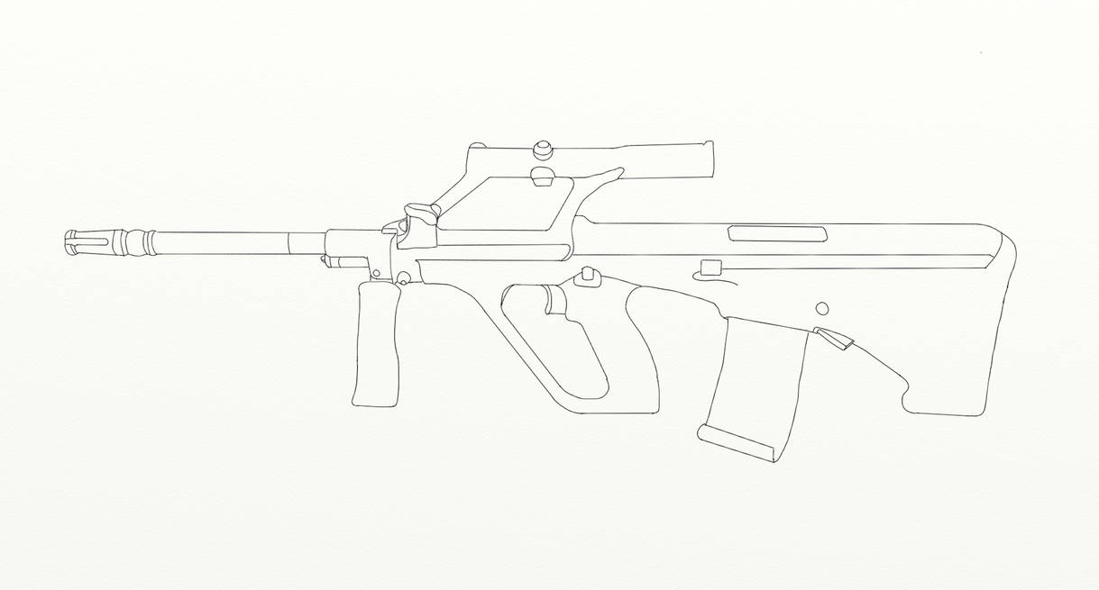 Steyr AUG (line drawing) by cidician on DeviantArt