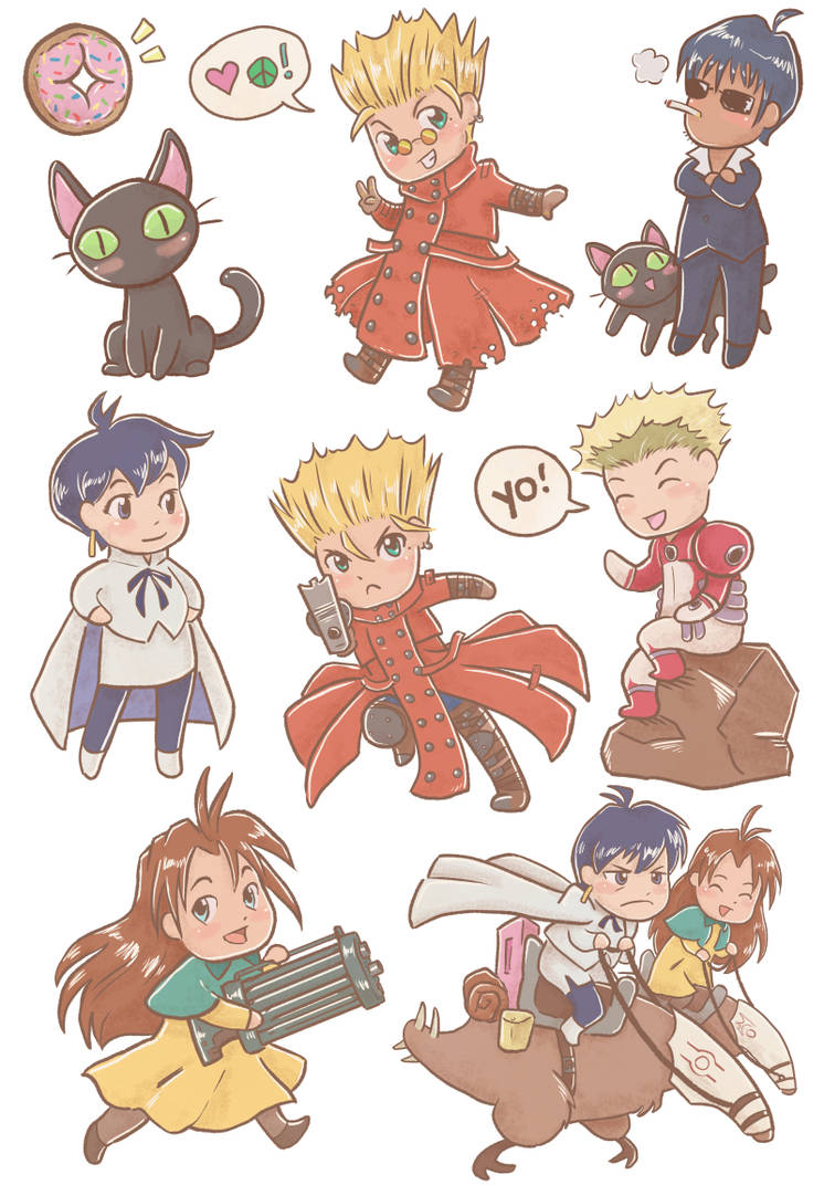 Trigun Stickers by orinocou