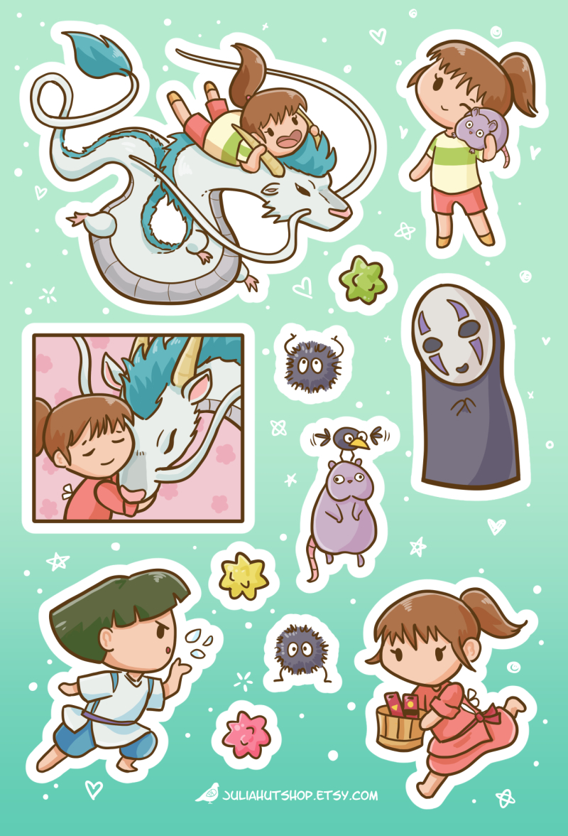 Spirited Away Sticker Set by orinocou