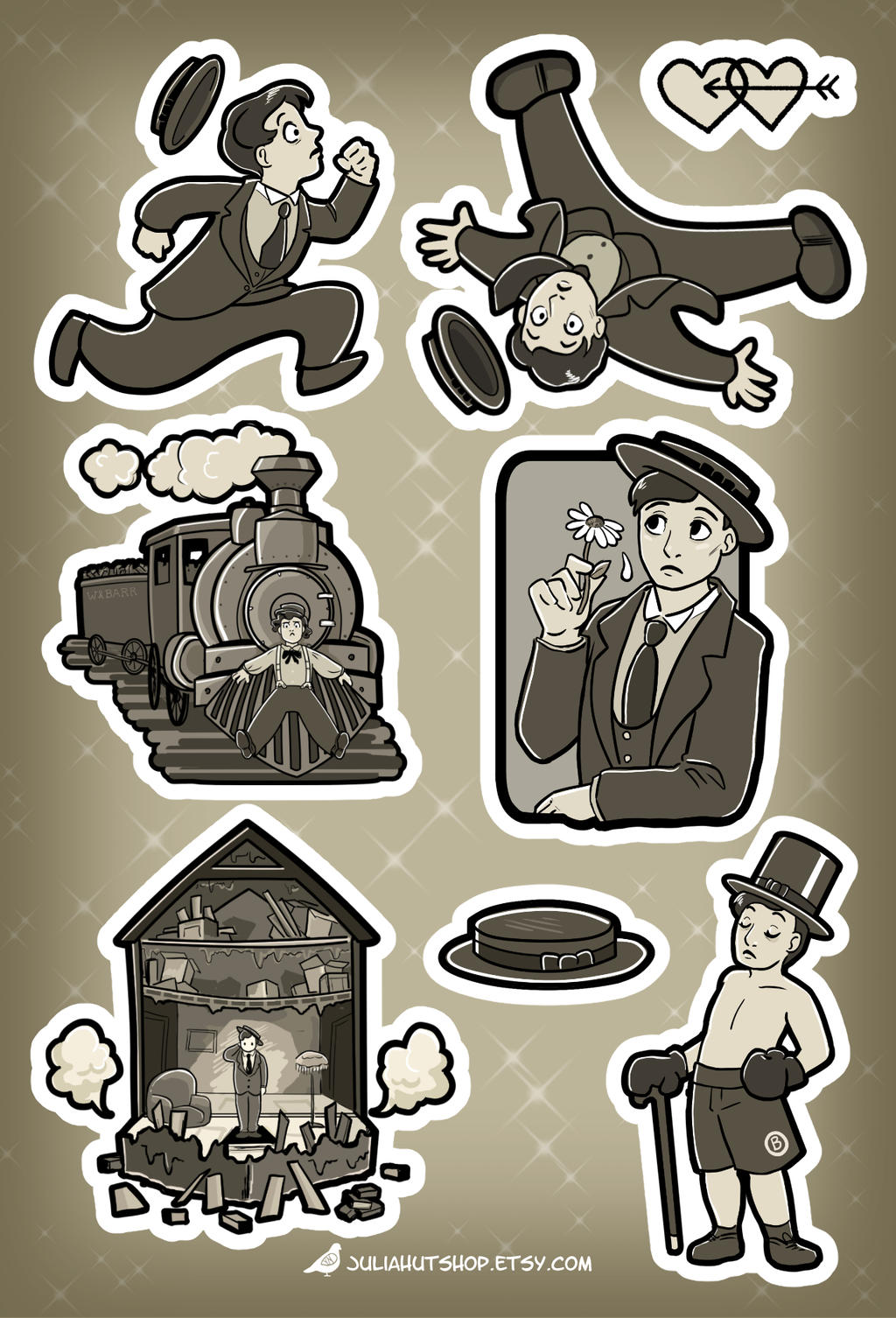Buster Keaton Sticker Sheet by orinocou