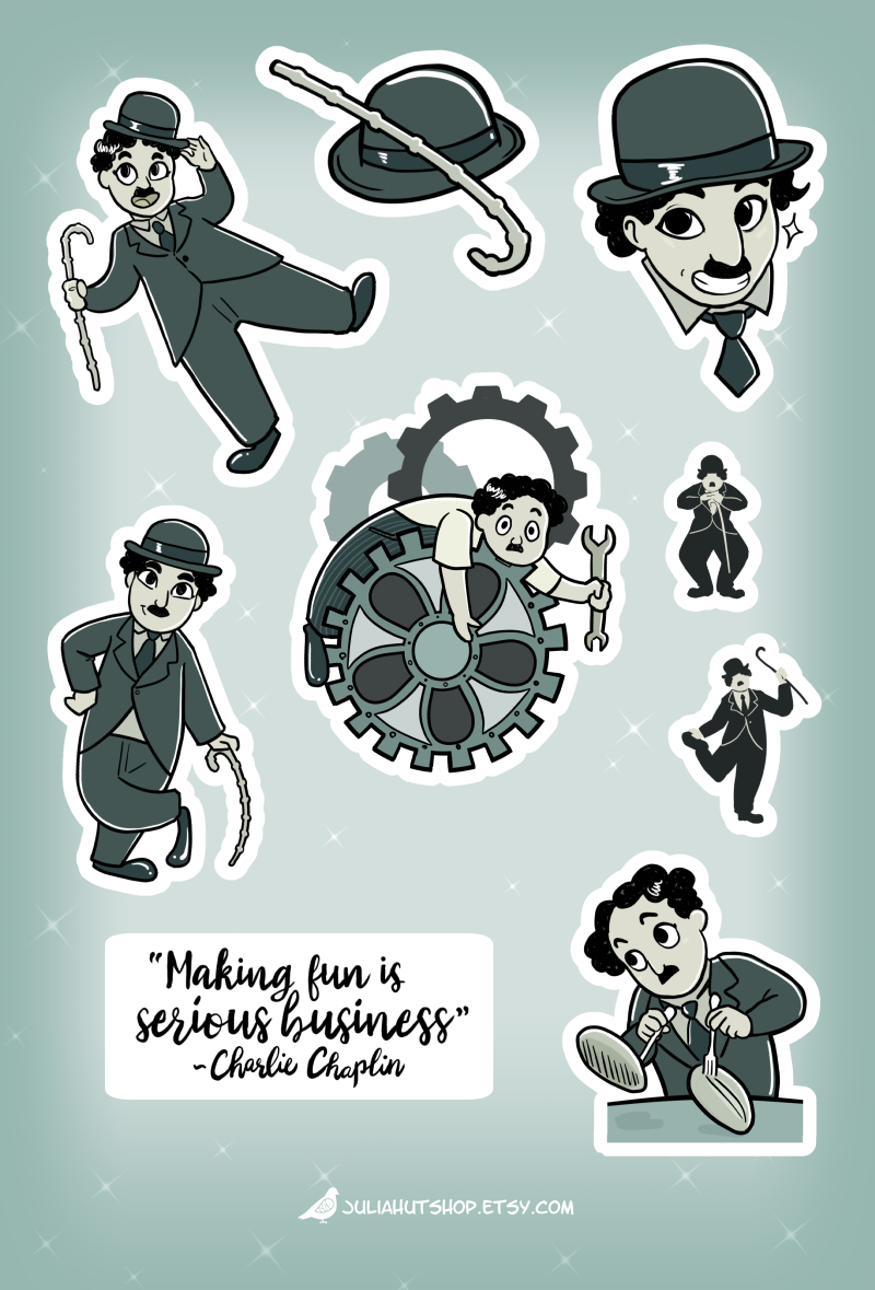 Charlie Chaplin Sticker Sheet by orinocou