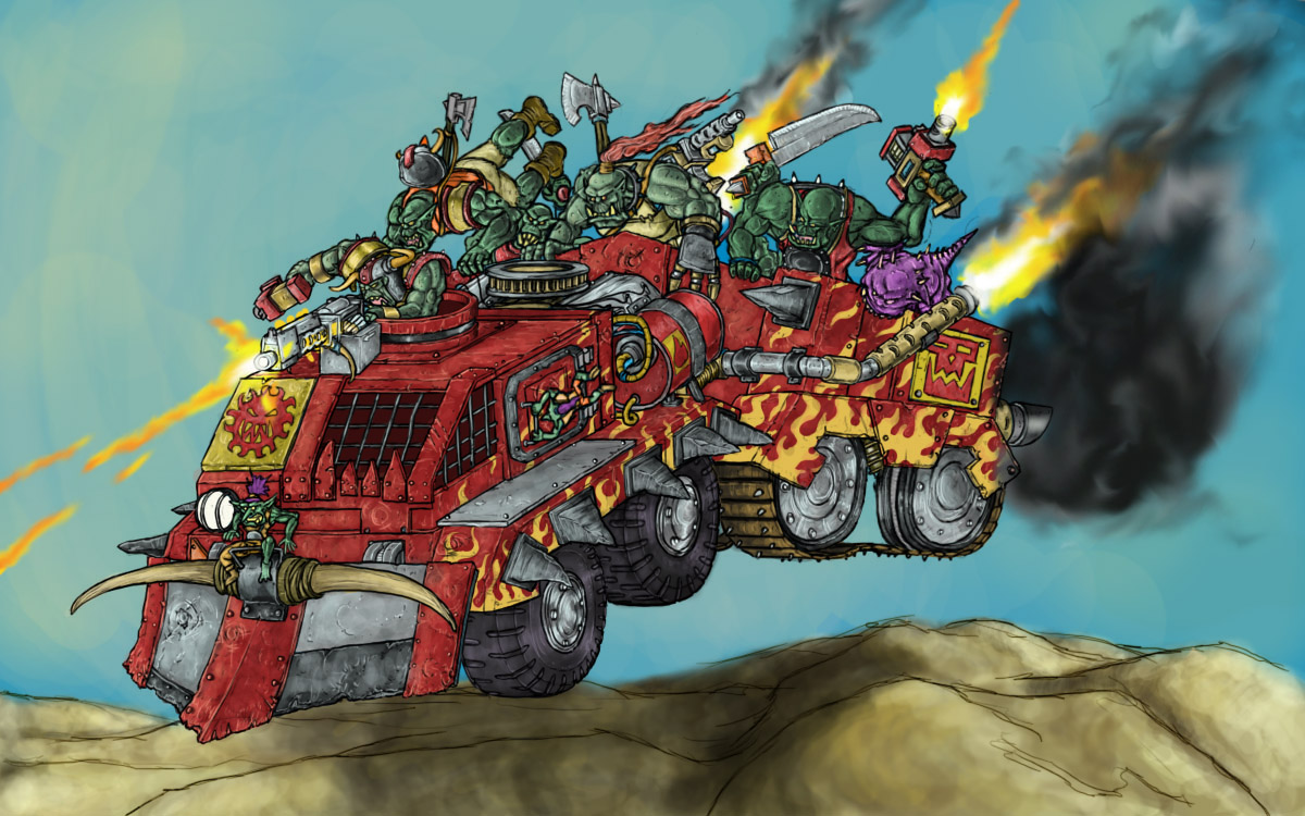 Orks - Trukk - Colour by Taytonclait