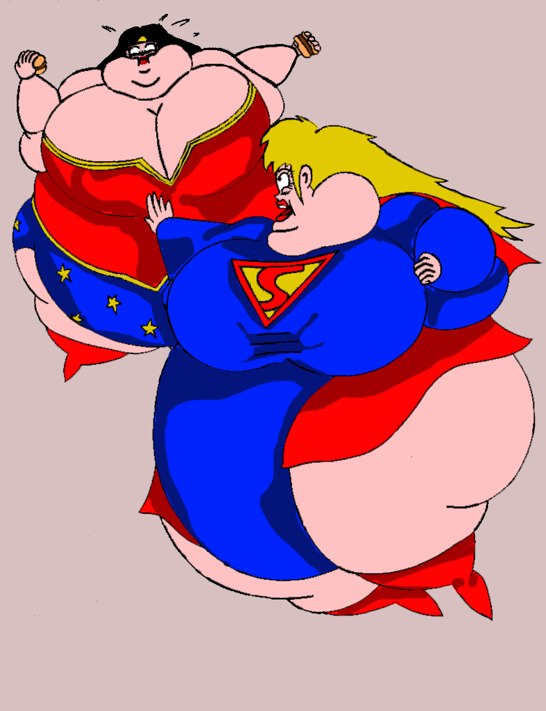 Obese Supergirl And Wonder Woman By Robot001-d51dm