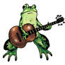 frog with guitar