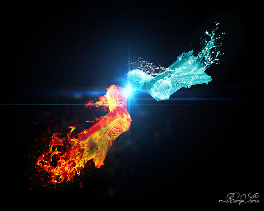 Eau vs Feu by RamySama on DeviantArt