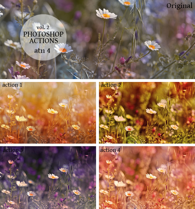 Photoshop Actions vol. 2 (4 vintage actions)