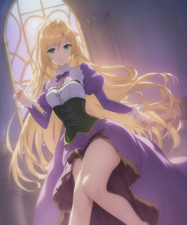 Premium AI Image  Rapunzel model anime style wearing intricate hooded  thigh highs Hot Babe cute