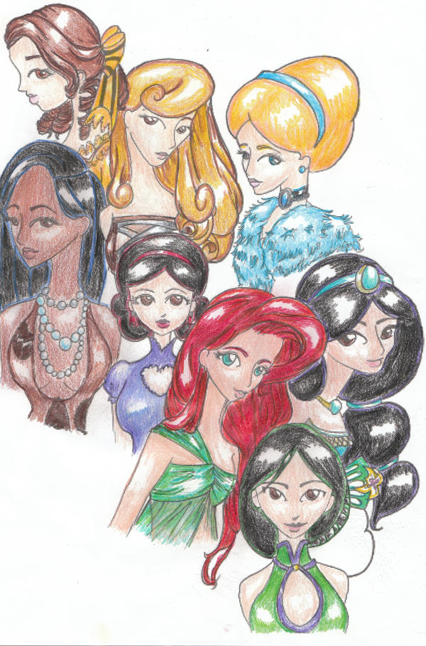 Disney Princesses - Color by vanillacoke-disney on DeviantArt