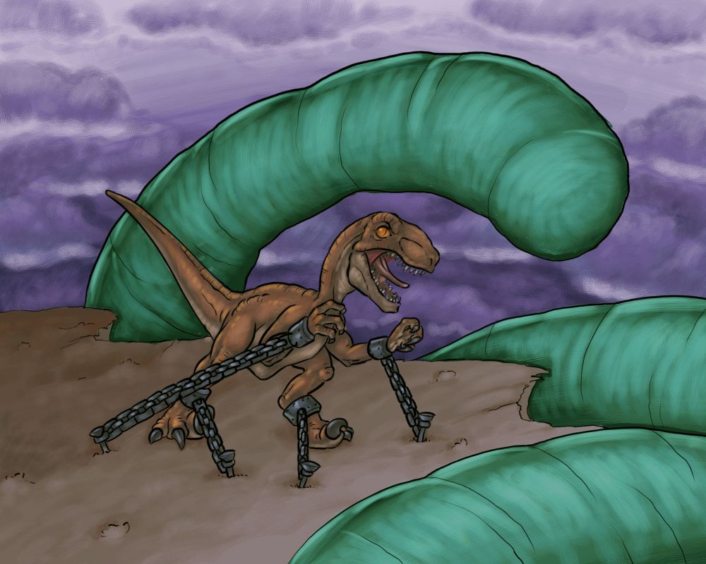 Giant Worm Versus Tiny Raptor By RazzieMbessai On DeviantArt 