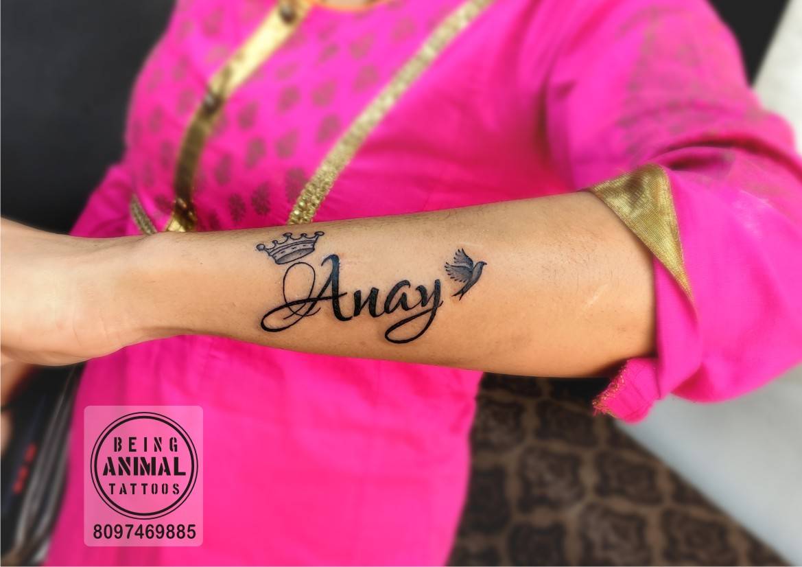 Anay Name Tattoo Designs With Crown Bird By Samarveera08 On Deviantart