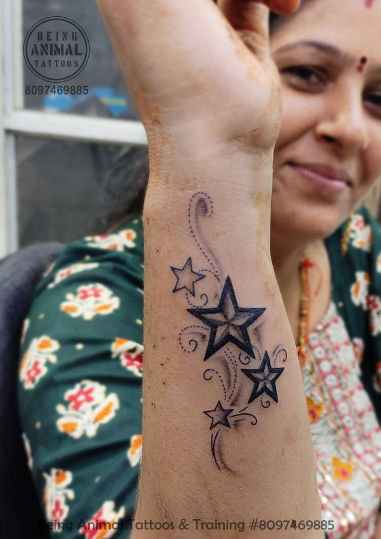 Star Tattoo On Smiling Lady Hand By Being Animal T by Samarveera2008 on
