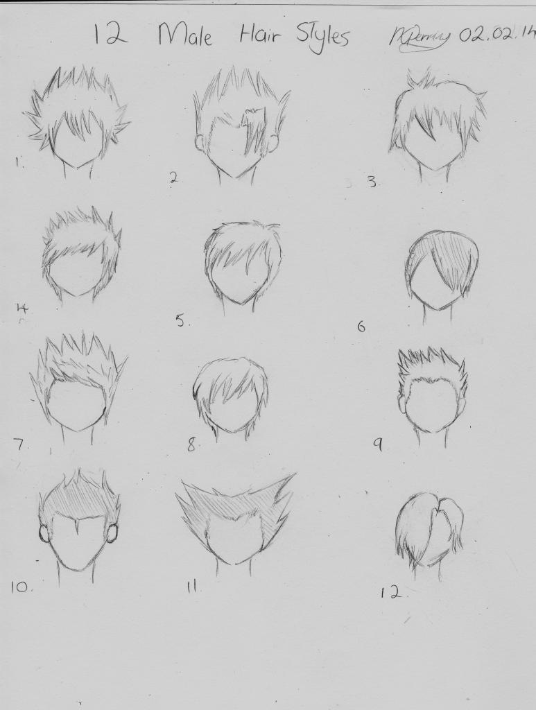 12 Different Male anime / manga hair styles by nickperriny7mai on