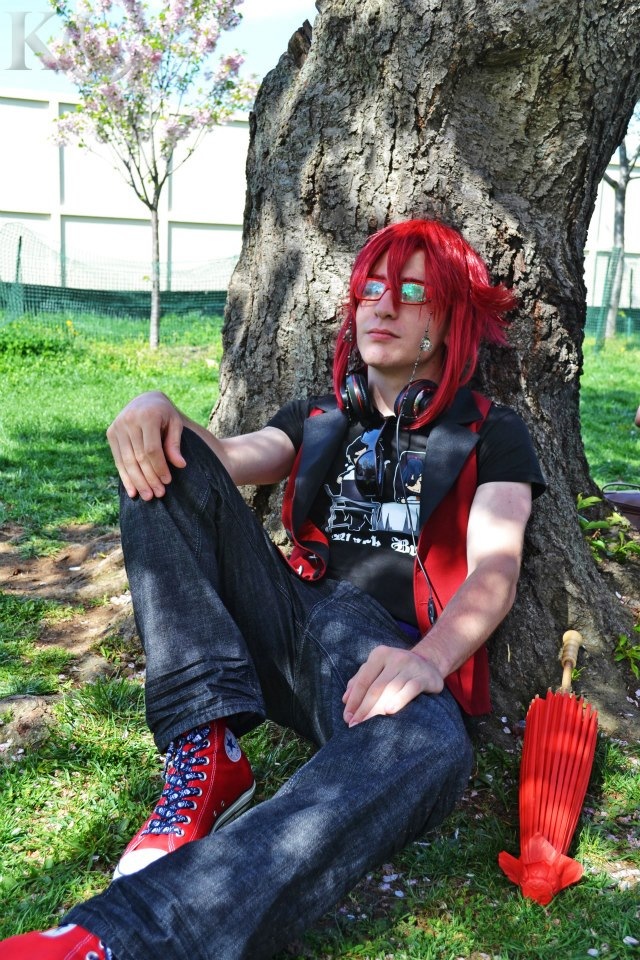 Grell Relaxing Under the Cherry Blossoms